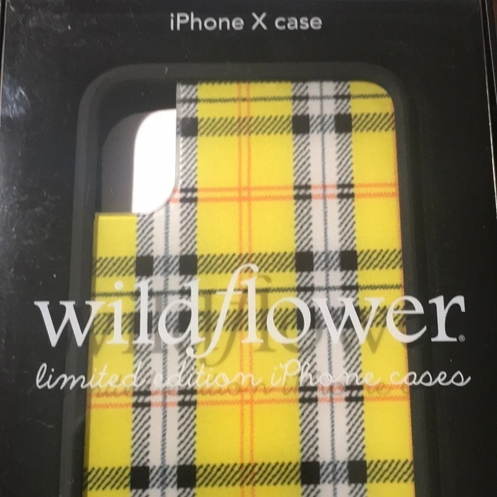 New Wildflower IPhone X Yellow Black Plaid Case